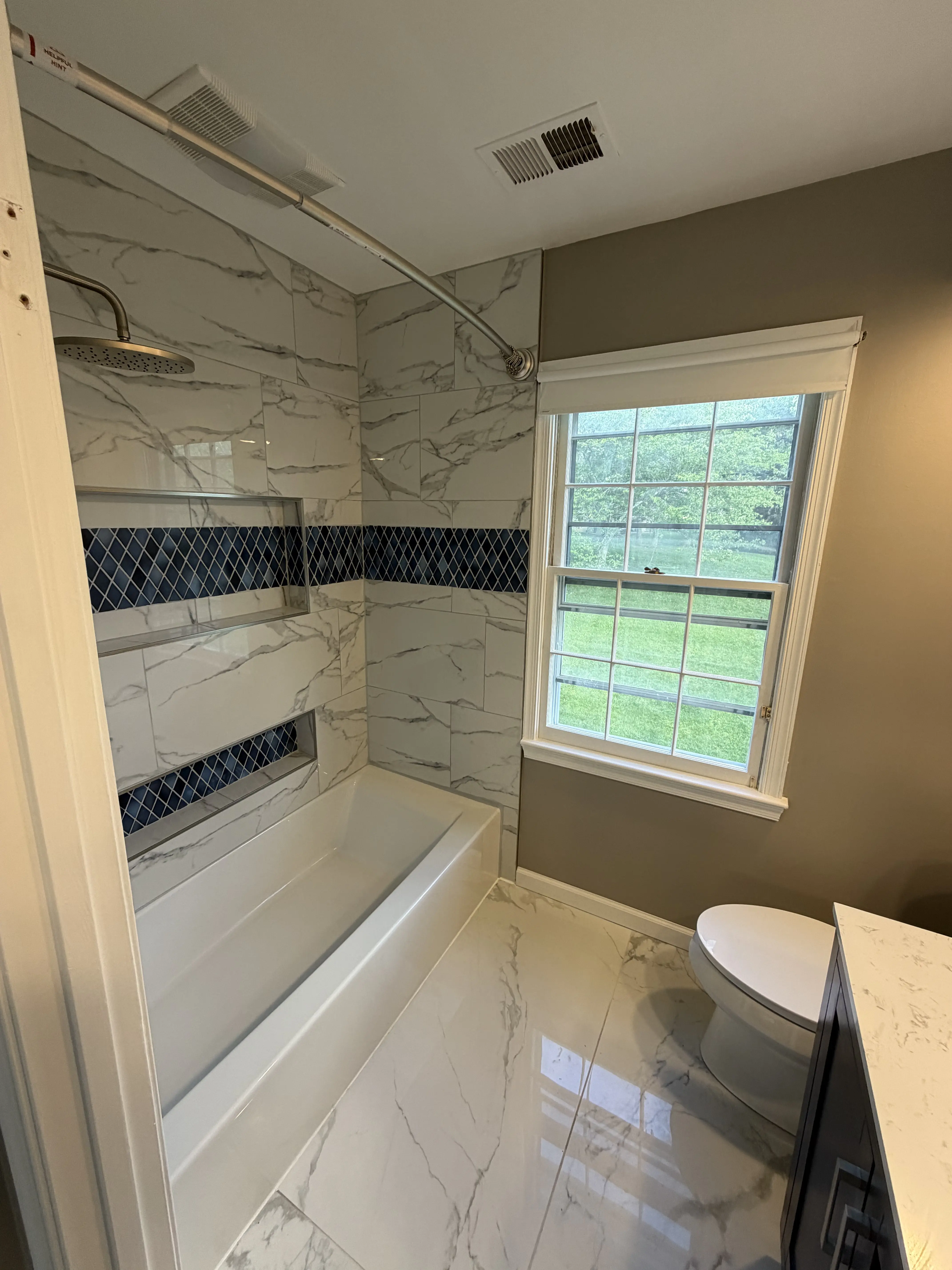 marble tub surround diamond niche band