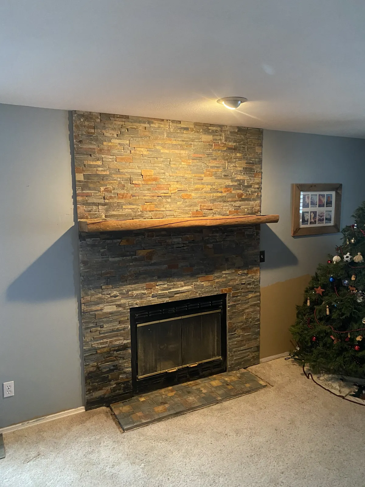 Completed built-in bookshelf with finished trim