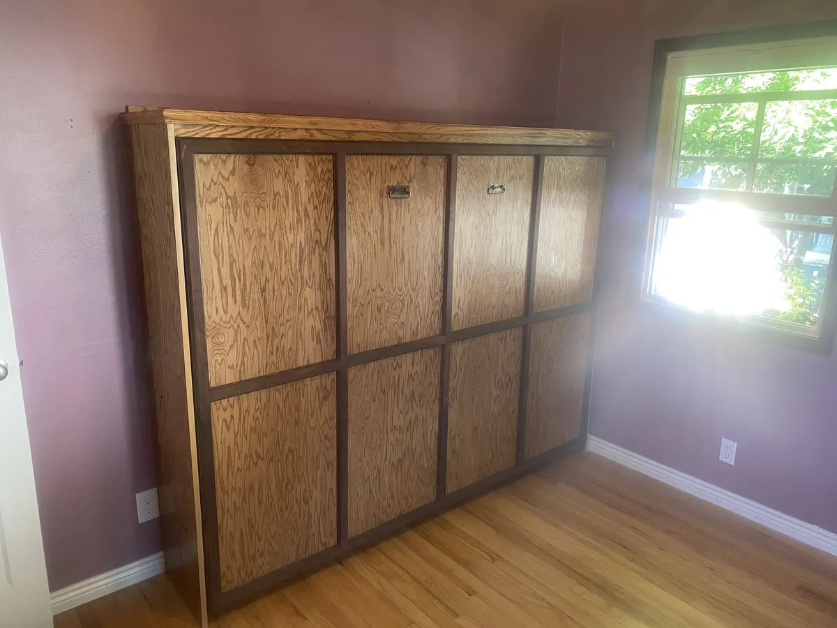 custom murphy bed oak panel doors