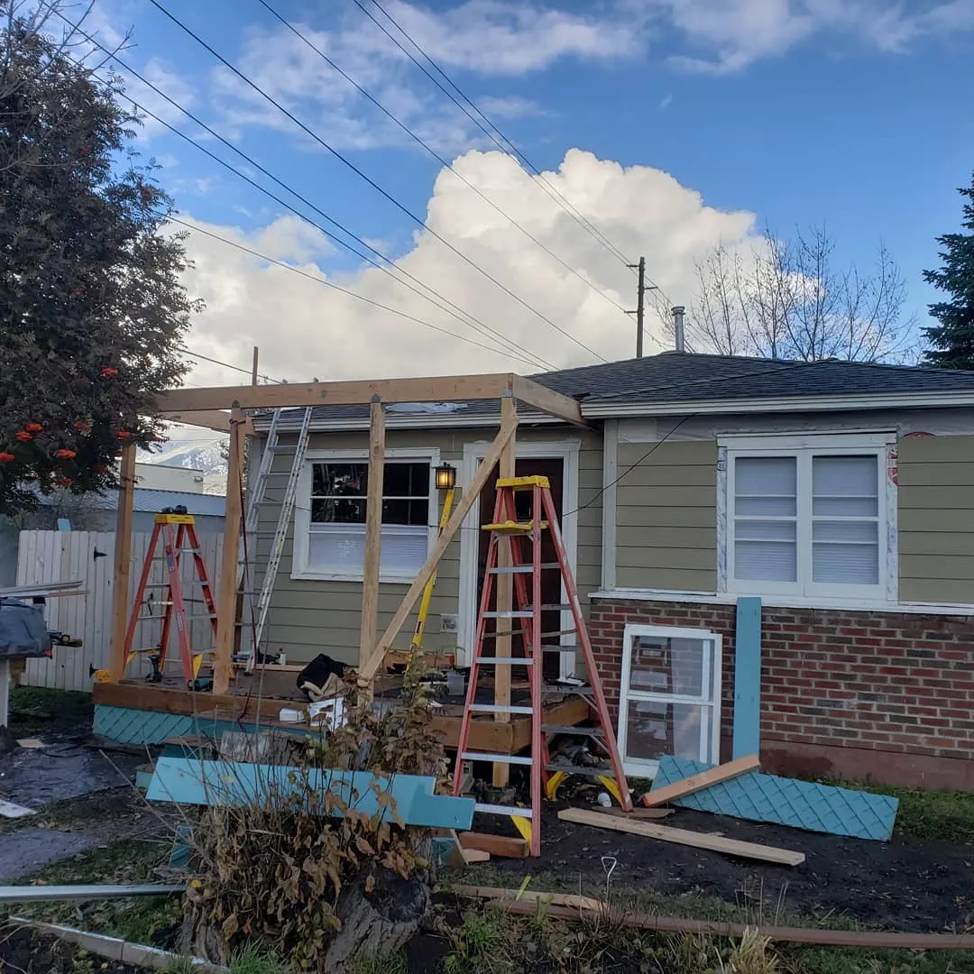 Completed covered entry porch