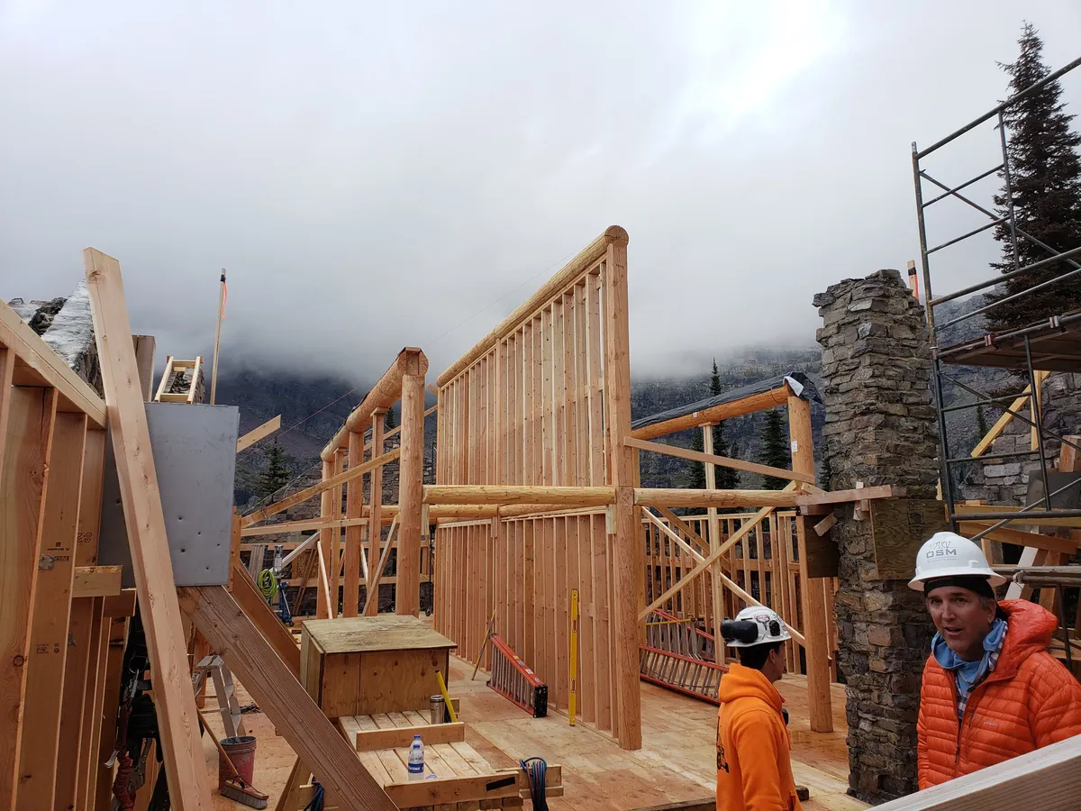 Beam installation during frame raising